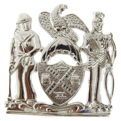 China Silver plated badge with 2-D effect for sale