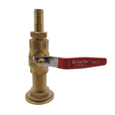 China OEM Forge Brass Stainless Boat Saltwater Marine Material Through Hull Fittings Hose Nipple Ball Valve Sets Equal for sale