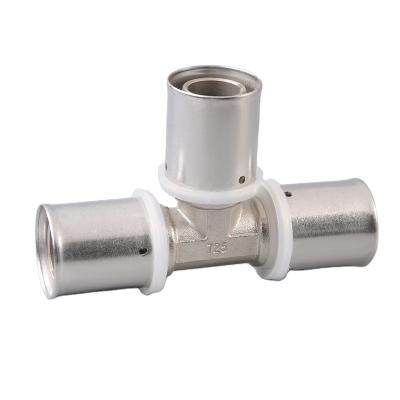 China 605 Brass Compressed Brass Pipe Equal Press Fittings Tee Fittings for sale