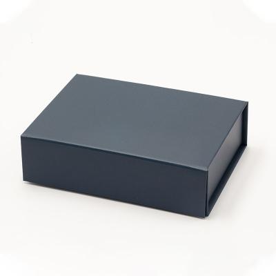 China Navy Blue Materials Reused Luxury Small Size Magnetic Flap Fold Flat Packed Present Box For Gifts With Small Box A6 Size for sale