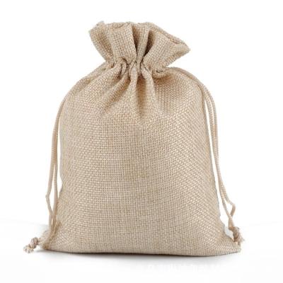 China Nature color with a string factory stock gift bags in fabric fabrick in nature color with burlap sack for gift packing bag for sale