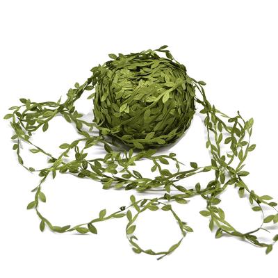 China Fashional Gift 21 Yards Handmake Silk Leaf Shaped Artificial Green Leaves For Wedding Decoration DIY Garland Gift Scrapbooking Craft Flower for sale