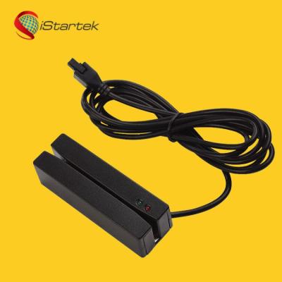 China Cheap portable magnetic stripe card reader iStartek OEM mini stripe RFID msr author 8 pin rs232 magstripe card reader for sale