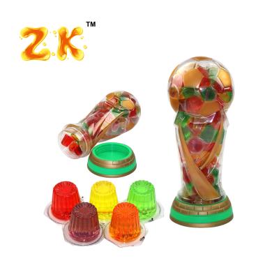 China Natural Fruit Cup Mini Jelly in World Cup Jar for sale