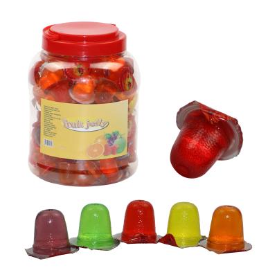 China 16 gram normal mixed jelly mini fruit cup jelly in plastic jar for sale