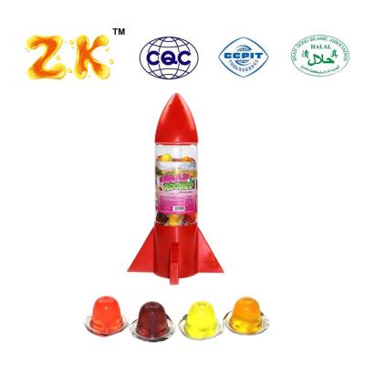 China 12g Natural Assorted Mini Fruit Jelly Cup Rocket Shape Jar Packing 16g Fruit Flavor Jelly Cup for sale