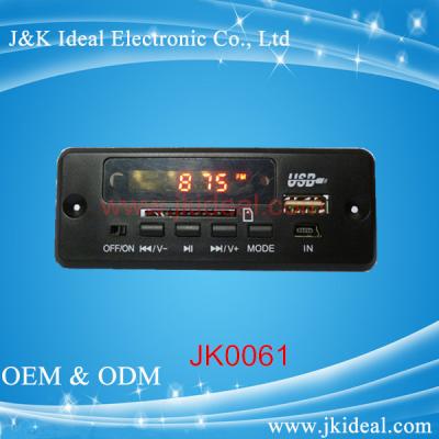 China JK0061 board hot usb mp3 fm amplifier decoder radio module with usb sd fm tuner for sale