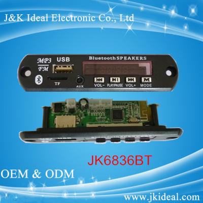 China JK6836BT pro usb mp3 audio kit, usb mp4 player board, mp5 video decoder for sale