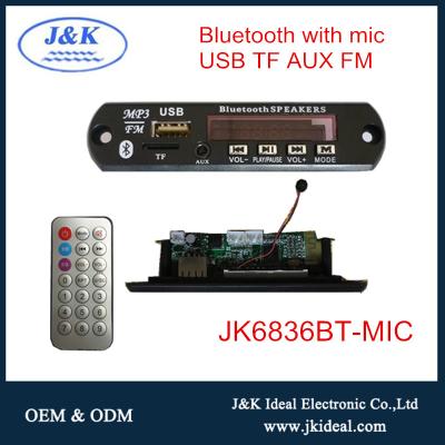 China Blue JK6836BT-MIC board usb tooth mp3 amplifier parts speaker repair kit for sale