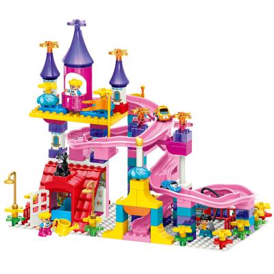 China Girl Fantasy Castle Slide Particle Building Block House Building Characters 162PCS Building Block Set Building Toy Children's Gift Large for sale