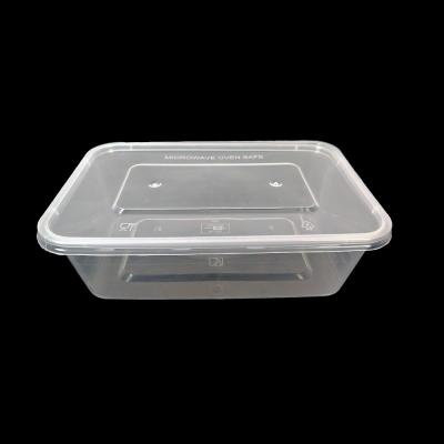 China Good Quality Microwavable Disposable Plastic Clear 650ml Food Container / Lunch Box Airtight Packaging With Cover for sale