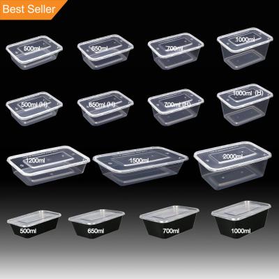 China 1000ML Microwavable Transparent Plastic Disposable Take Out Restaurant To Go Microwave Safe Food Storage Containers. for sale