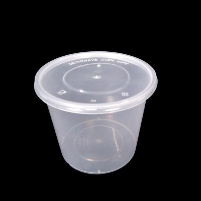 China 672ml/24oz Microwavable Round Disposable Food Storage Container, Plastic Container With Lid for sale