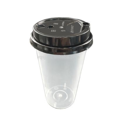 China BPA free to go juice plastic cup 500ml /17oz clear wholesale coffee cup with lid supplier for sale