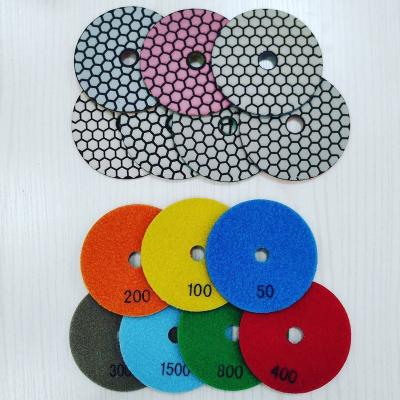 China Long Lasting High Performance Granite and Marble Flexible 4 Inch Diamond Wet Polishing Pad for sale