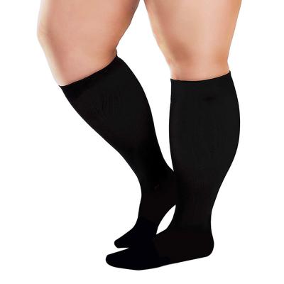 China Amazon Breathable Hot Sale XL Xxl Plus Size Ladies Mens Medical Empty Black Compression Socks for sale