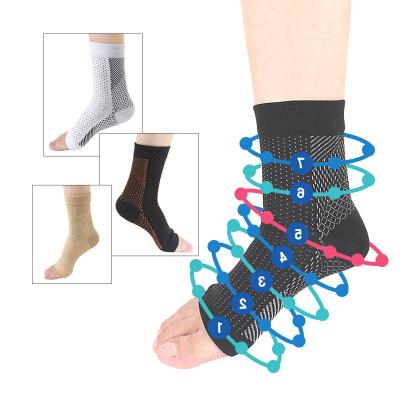 China Protective Heel Sports Function Compression Socks Elastic Breathable Basketball Sleeve Drop Foot Ankle Brace for sale