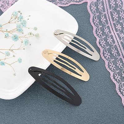 China Decoration Oval Metal Hair Clip Simple Headwear Hair Pin For Kids Black Golden White K Colors 4/5/6/7/8cm 100pcs Hair Accessories for sale