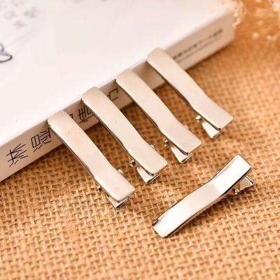 China Decoration Simple Metal Spring Duckbill Alligator Rectangle Diy Bow Hair Flat Hair Clips Metal Accessory Mix Ssze Hair Clip For Decoration for sale