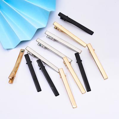 China Decoration Wholesale Diy Blank Hair Clips Accessories Plating Color Single Prong Metal Alligator Hair Clips for sale