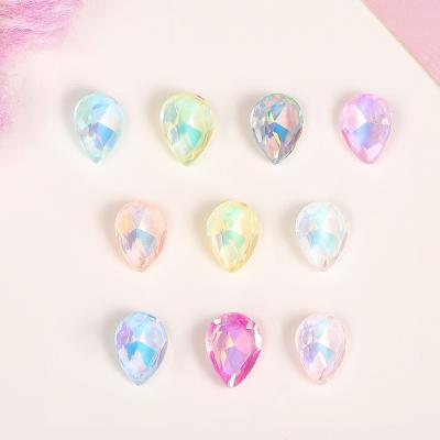 China Shinning Colorful Drop Rhinestone Sewing Mocha fluorescent drop Crystal Stones for Clothes Jewelry Making Garment Decoration Rhinestones for sale