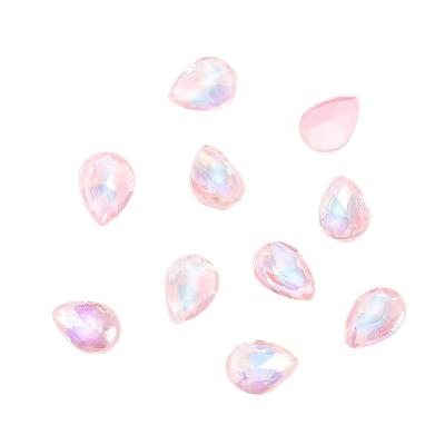 China Shinning New arrival Teardrop glue on opal colors rhinestone tights glass fancy shape point back Rhinestone For rhinestone heels for sale