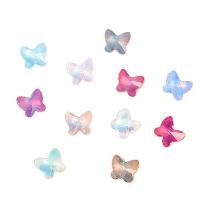 China Shinning Factory Wholesale Kawaii Candy Colors Butterfly 5*5mm 3D Women Nails Rhinestone in Bulk for sale