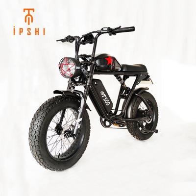 China Full Suspension Snow Tire Steel Electric Bicycle 20inch Fat Tire Electric Mountain Bike DIY Service Motorcycles e for sale