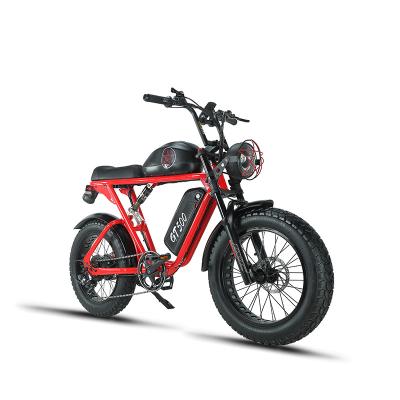 China Moped Delivery 73 Fat Tire Style Electric Motor Bike Cruiser Crossover Bicycle Super Hydraulic Battery Steel Dual Disc Brake for sale