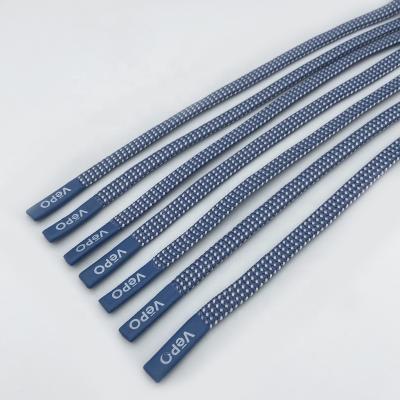 China Viable High Quality Polyester Flat Cord Ties Hoodie Cords With Printed Logo for sale