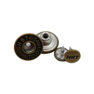 China Good quality brass hardware metal leg button jeans viable wholesale brass buttons for sale