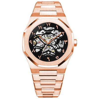 China Custom Logo Luxury Mechanical Male Skeleton Waterproof Day/Date Mens Watches 2020 Automatic Watch for sale