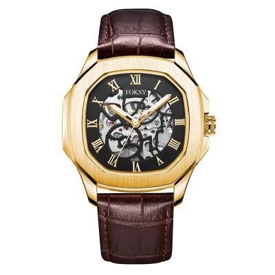 China Square Logo Men Watches Luxury Classic Mechanical Automatic Power Reserve 2021 New Custom Made for sale