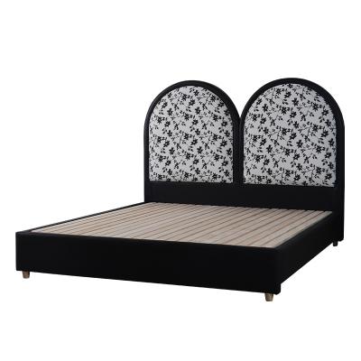 China Other French style retro luxury bedroom furniture, soft backrest Italian bed storage bed with high headboard oversized pine soft be for sale