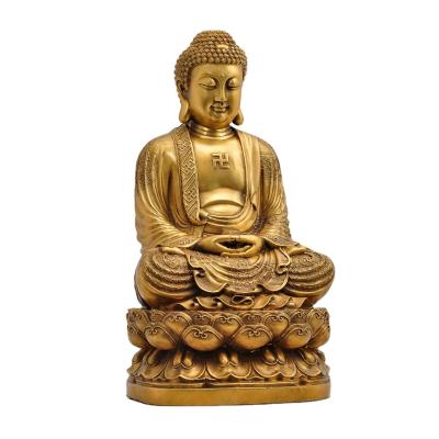 China Wholesale Custom Oriental Religious Meditation Lughing Lucky Buddha Statues For Sale Indoor Metal Casting Statue From China for sale