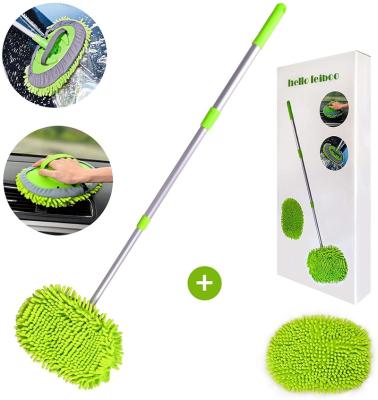 China Soft Bristle Car Wash Brush With Long Handle Car Wash Equipment Soft Bristle Brush Telescopic Water Flow Along By Car Brush for sale