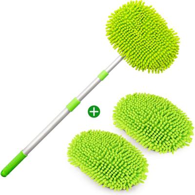 China Chenille Head Handle Adjustable Telescoping Dust Removal Car Wash Long Sweep Car Wash Brush Cleaning Broom for sale