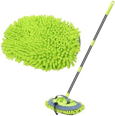 China Chenille Head Car Cleaning Soft Bristle Car Brush Cleaning Broom With Long Handle Aluminum Car Wash Broom for sale