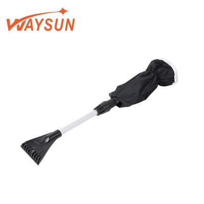 China Extendable With Extendable Ice Scraper Waterproof Heavy Duty Glove Ice Scraper Telescoping Glove For Car Cleaning for sale