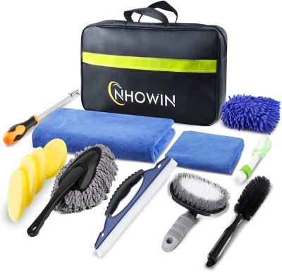 China Car Cleaner Detailing Portable Car Wash Kit Interior Exterior Cleaning Car Cleaning Towel Sponge Brush Tool Box for sale