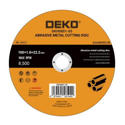 China Diameter 180x1.6x22.2mm Abrasive Material Flat Material Disc Cutting DEKO DKH0801-05 Metal Grinding Tools DKH0801-05 for sale