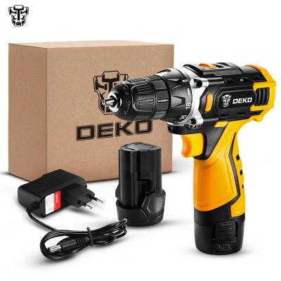 China DEKO DKCD12FU SET2 Lightweight 18+1 Torque Cordless Sets Mini Lithium-Ion Keyless Chuck Battery Drill Driver Power Tools for sale