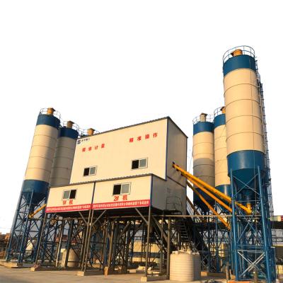 China Construction Projects Precast Belt Conveyor Concrete Mixing Plant Stationary Concrete Batching Plant 60m3 for sale