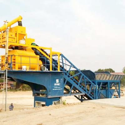 China Building Material Stores YHZS35 China Portable Mobile Concrete Batching Factory 35m3/h Batching Price for sale