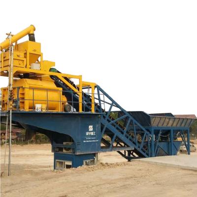 China Construction Projects Easy To Operate YHZS Mobile Concrete Mixing Plant Small Concrete Batching Plant 75m3/h for sale