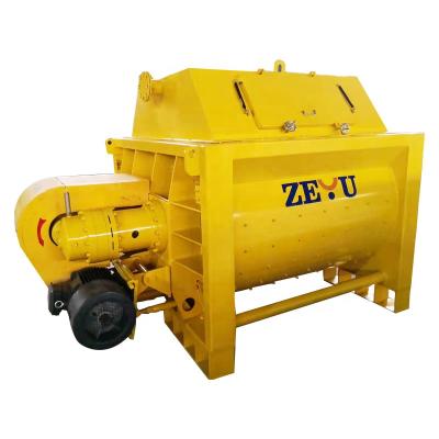 China Construction Industry 500 2000 Liter Heavy Duty Stationary Forced Twin Shafts Concrete Mixer Large Capacity Liter for sale