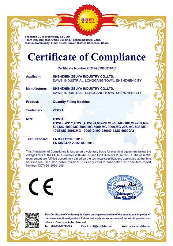 CE - Shenzhen Zeuya Industry Co., Ltd.