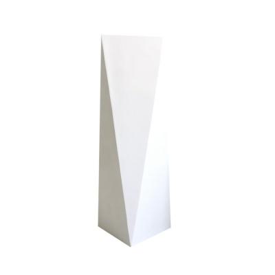 China Modern Special Home Decorative Planter Pots Plant Stand Design Polygon Fiberglass White Flower Vase for sale