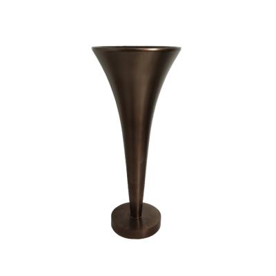 China Modern High Quality Brown Coffee House Trumpet Design Handmade Flower Vase Pot for sale