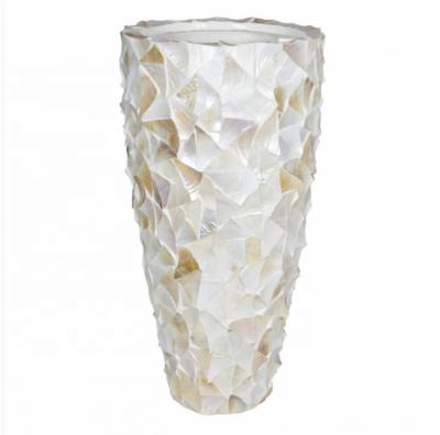 China Sea Europe BROOM pearly vase high quality natural shell planters large popular in the Netherlands for the Dutch market for sale